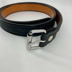Heavy duty black leather belt size 46